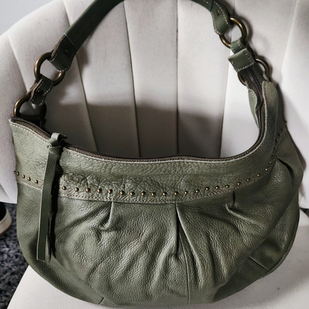 Fossil Olive Leather Shoulder Bag